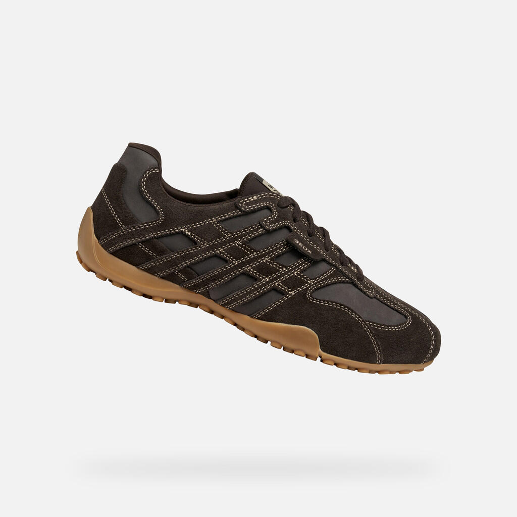 Geox - Baskets Homme Snake Original Man Marron Foncé - Chaussures De Sport - Marron - Decathlon