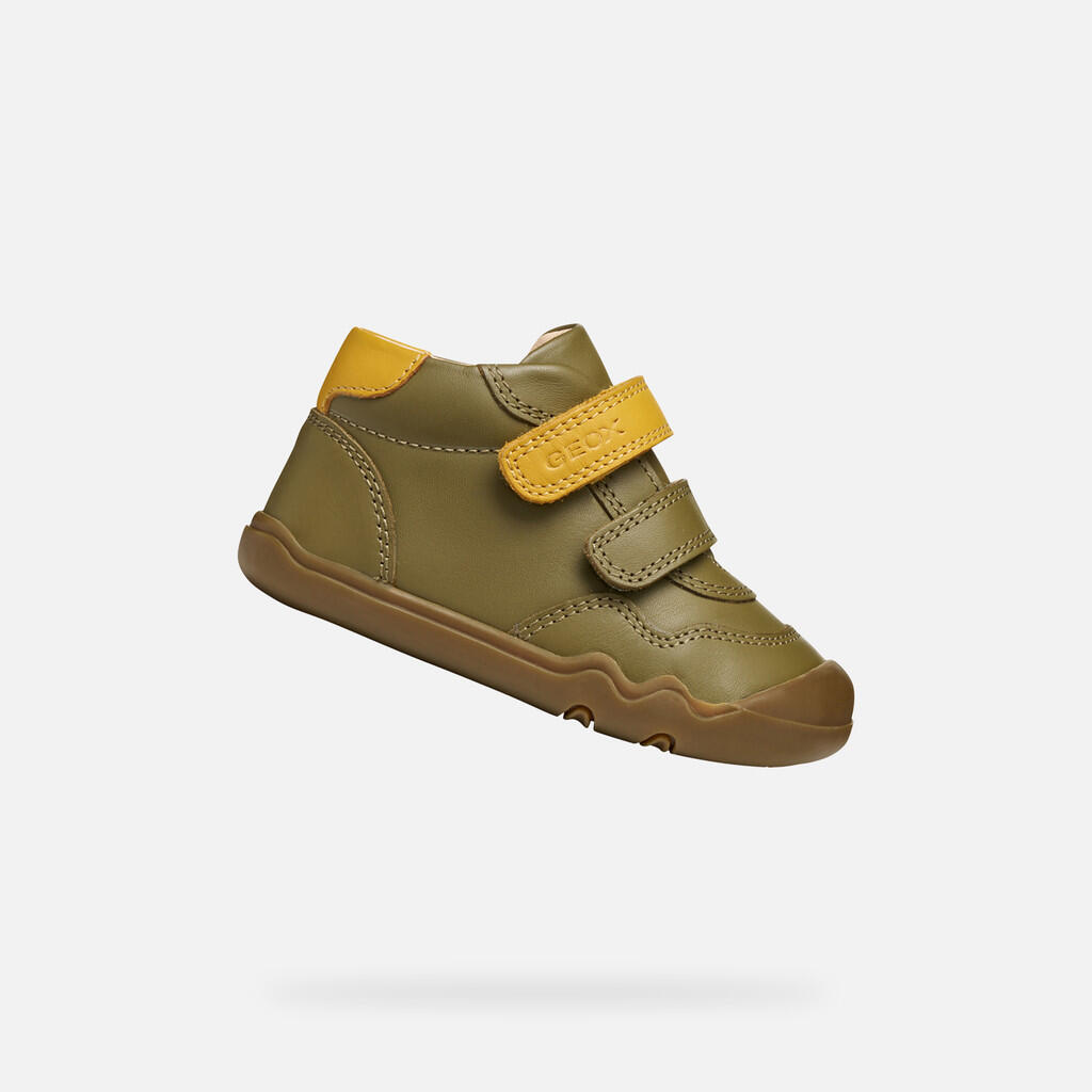 Geox - Baskets Bébé Garçon B Steppieup Boy Pistache/ocre - Chaussures De Sport - Jaune|vert - Decathlon