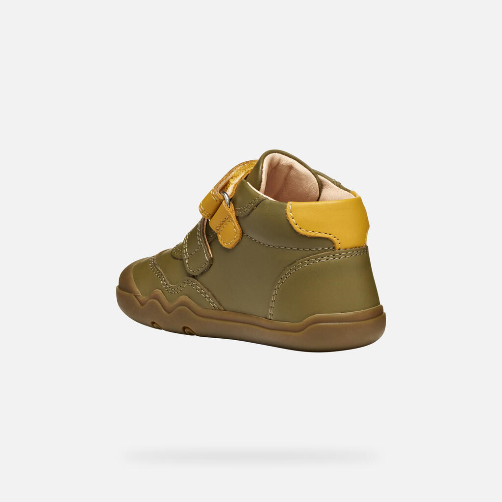 Baskets Bébé Garçon STEPPIEUP TODDLER BOY Pistache/Ocre 4/7