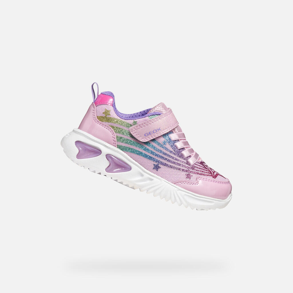 Geox - Baskets Fille J Assister Girl Rose/multicolore - Chaussures De Sport - Multicolore|rose - Decathlon