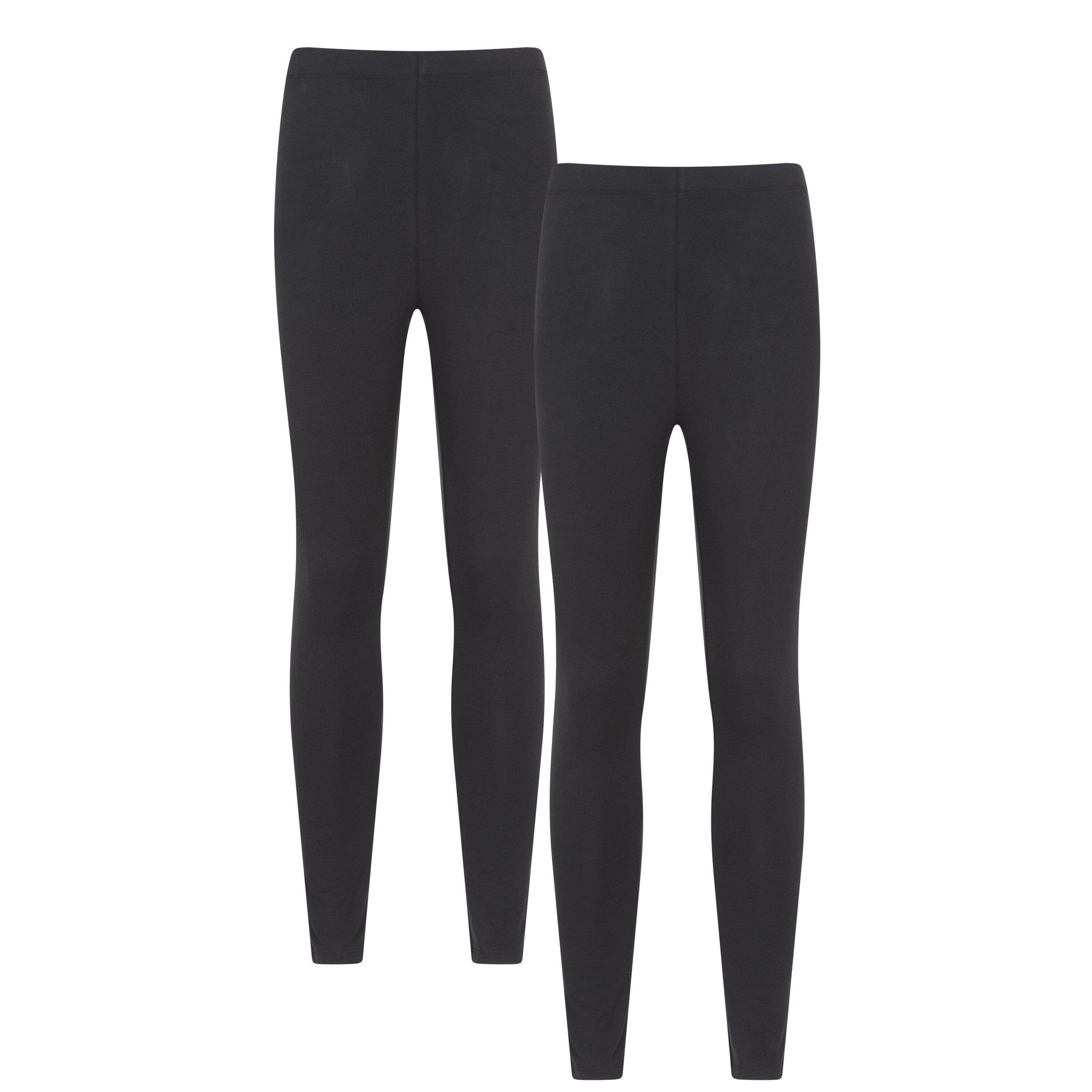 Mountain Warehouse Womens/Ladies Cotton Blend Midweight Leggings (Pack of 2)