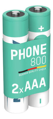 Telefon Akku AAA 800mAh 1,2V, 2 Stück, DECT