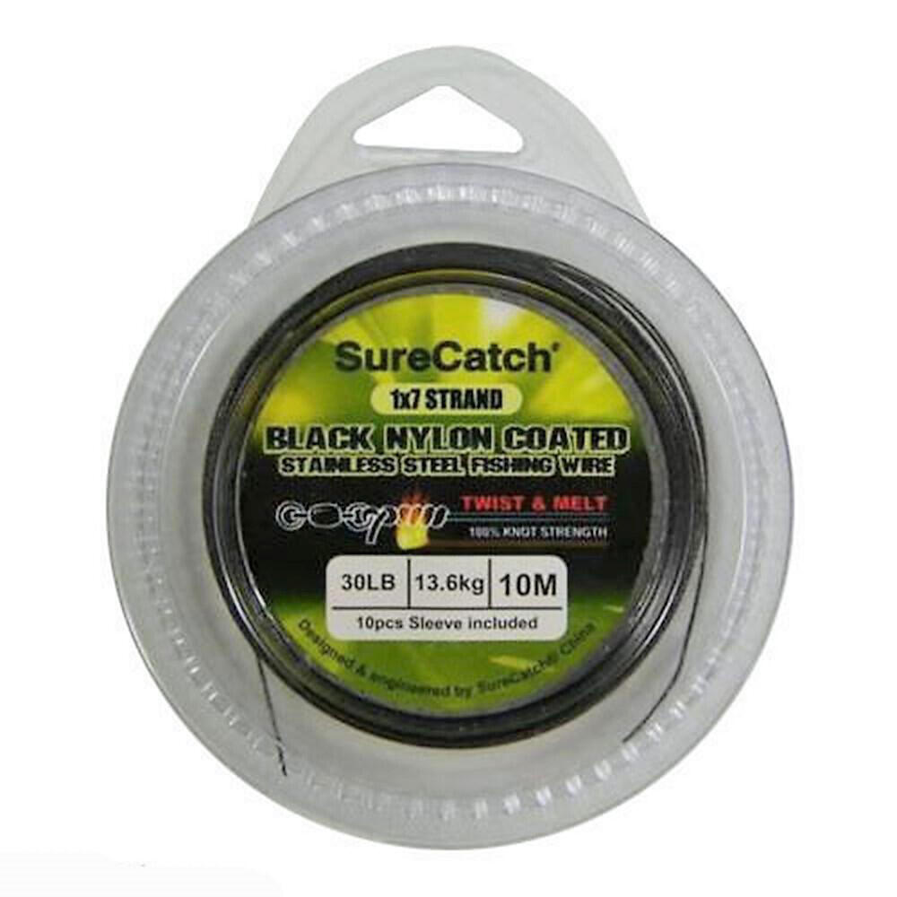 Twist & Melt Stainless Steel Black Nylon Coated Fishing Wire X 10m