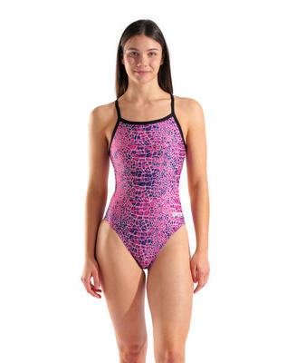 Arena badpak challenge back snakeskin roze