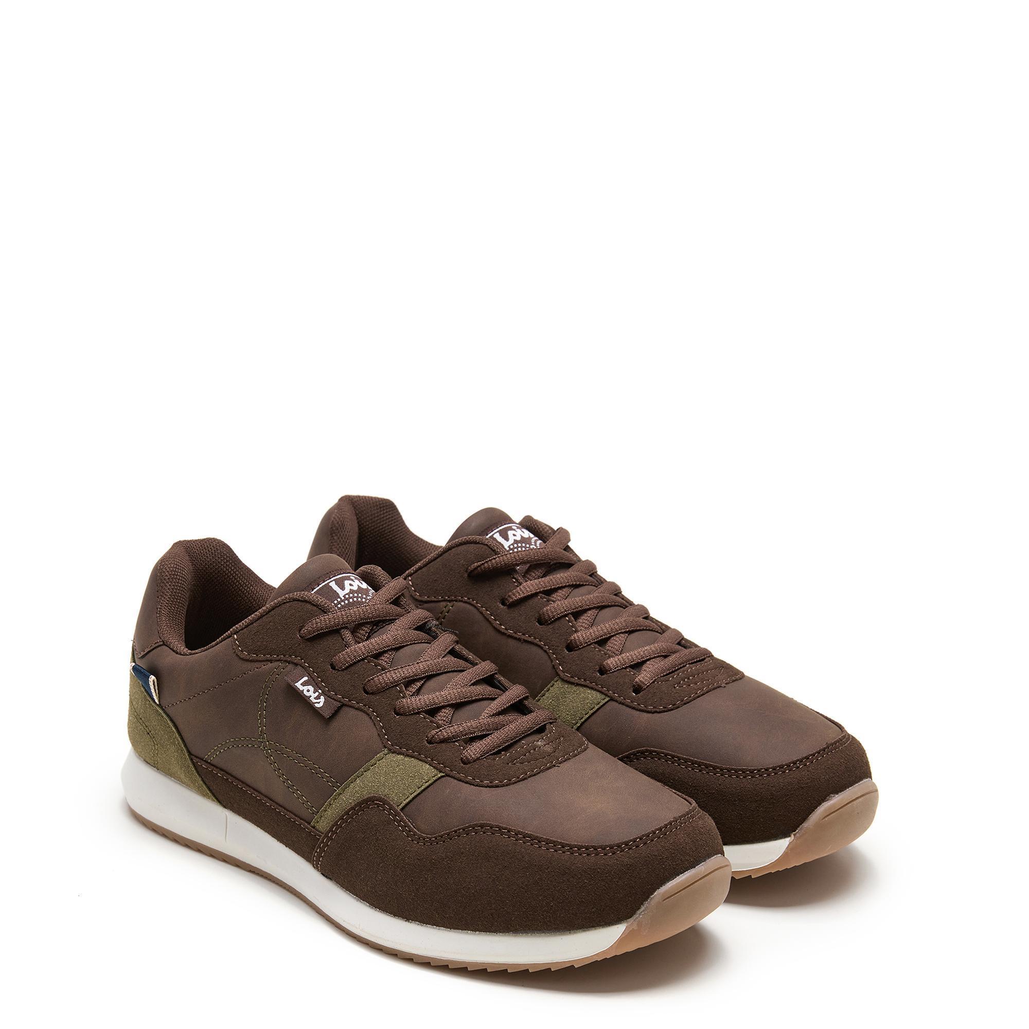 Zapatillas Lois Hombre 64469 Marrones con Cordones 2/5