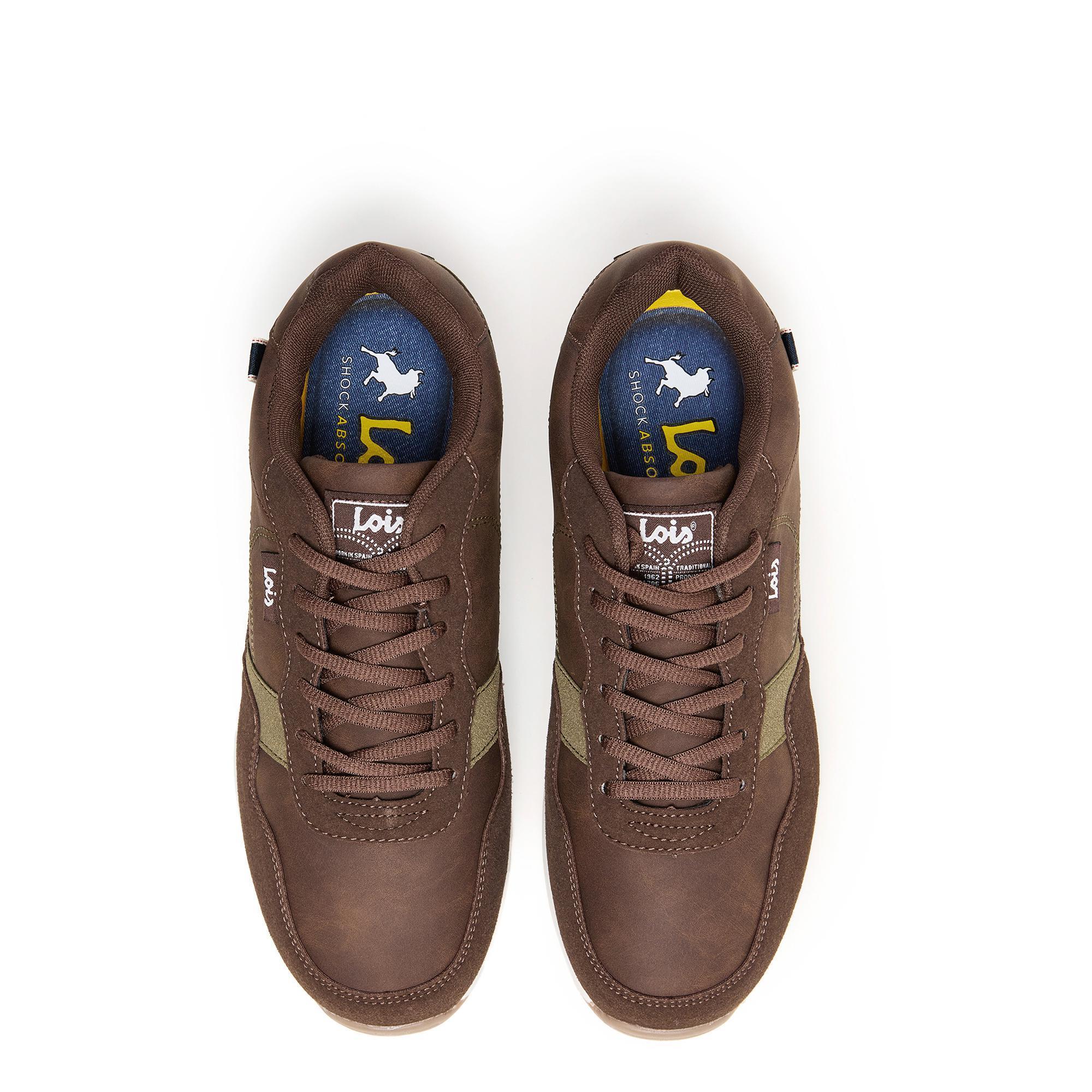Zapatillas Lois Hombre 64469 Marrones con Cordones 4/5