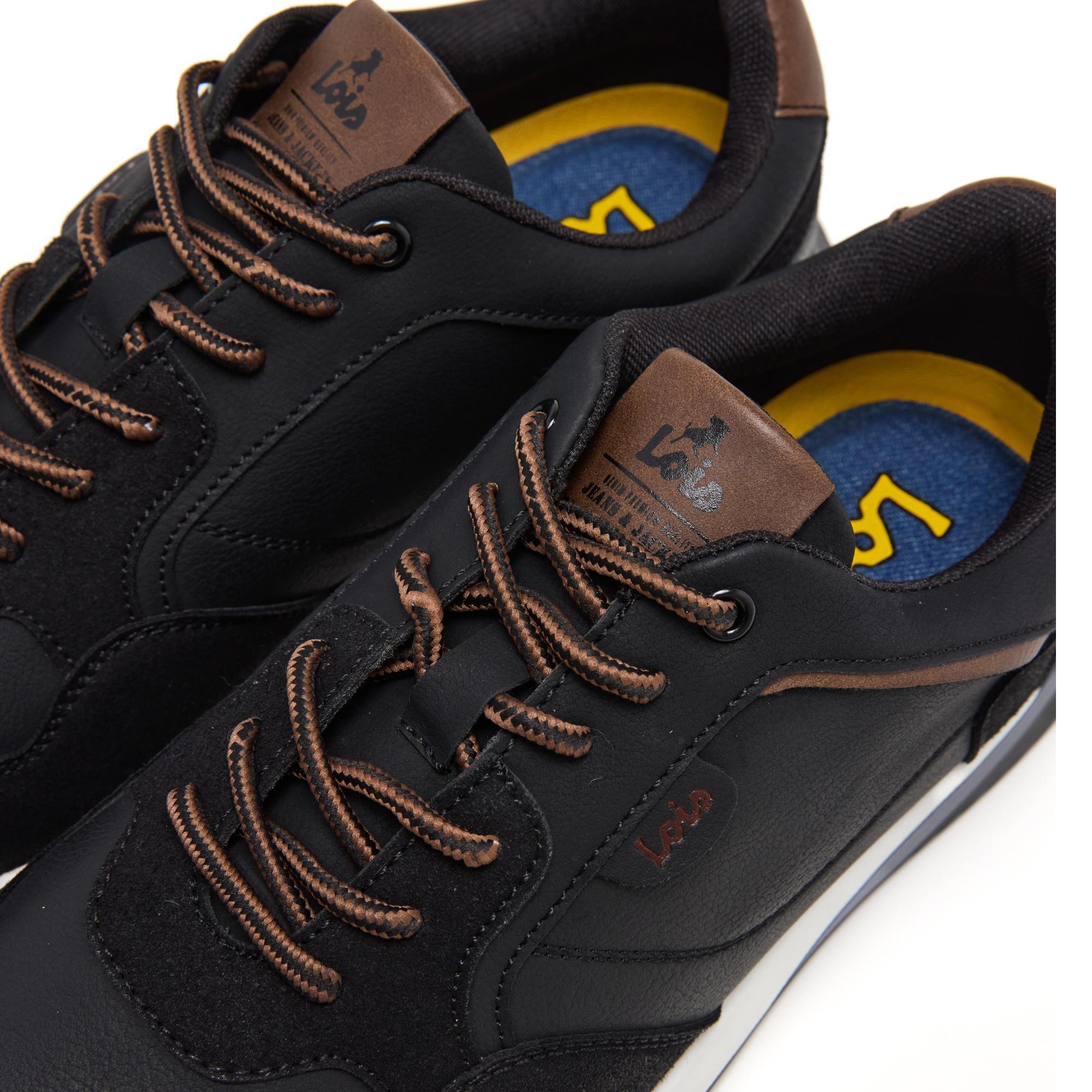 Zapatillas Lois Hombre 64497 Negras con Cordones 5/5