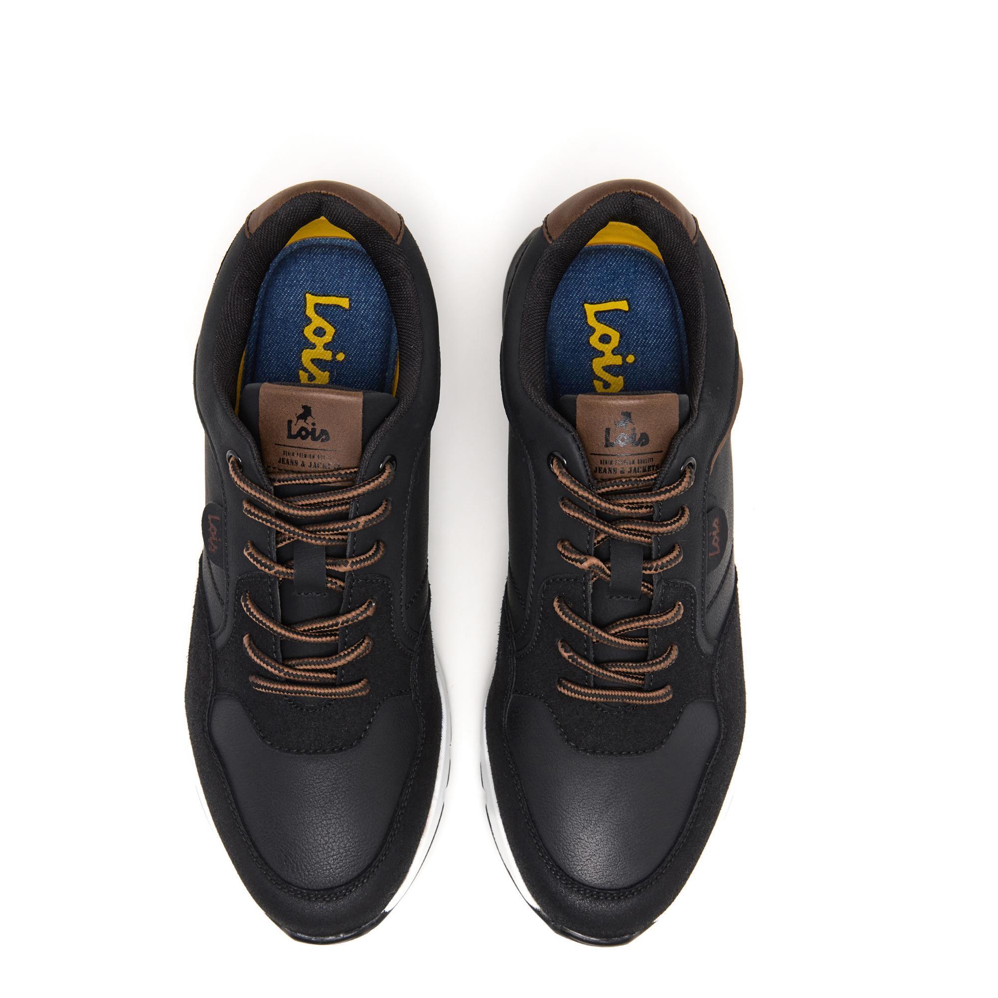 Zapatillas Lois Hombre 64497 Negras con Cordones 4/5