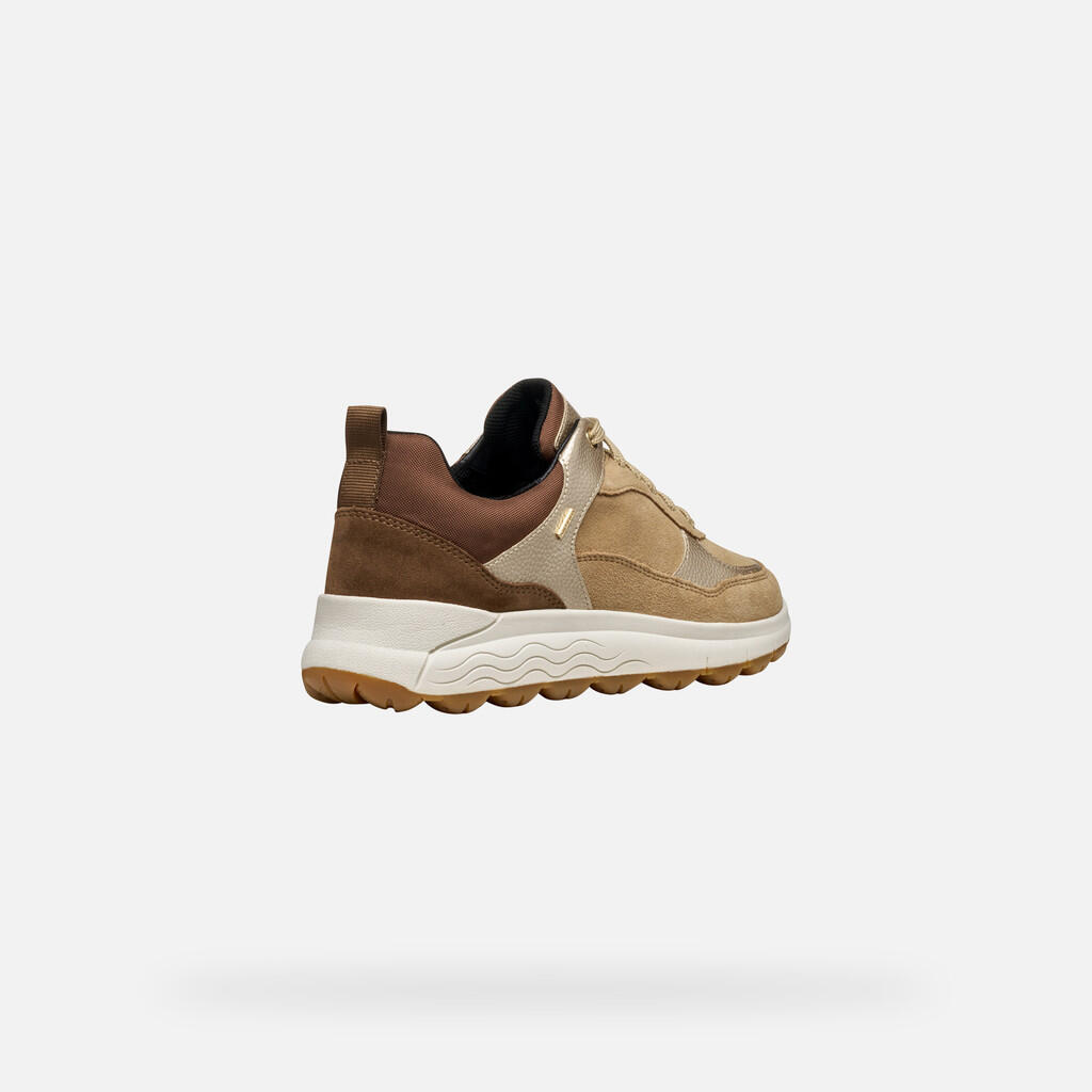 Baskets Femme D SPHERICA 4X4 B ABX Beige Foncé/Or Clair 7/7