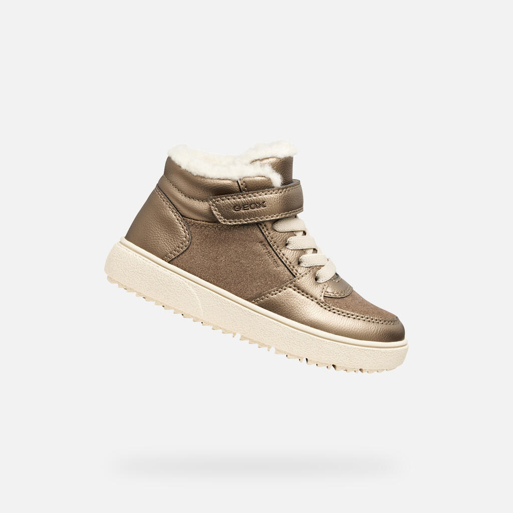 Geox - Baskets Fille Theleven Abx Girl Beige - Chaussures De Sport - Gris - Decathlon