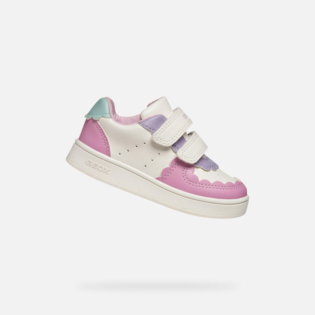 Geox - Baskets Bébé Fille Eclyper Baby Blanc/rose Foncé - Chaussures De Sport - Blanc|rose - Decathlon