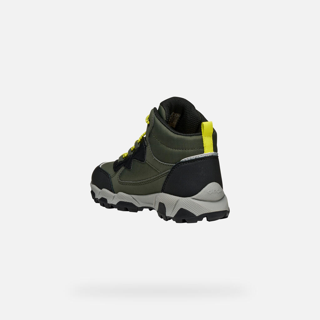 Baskets Garçon J MAGNETAR BOY B ABX Vert Militaire/Citron Vert 5/7