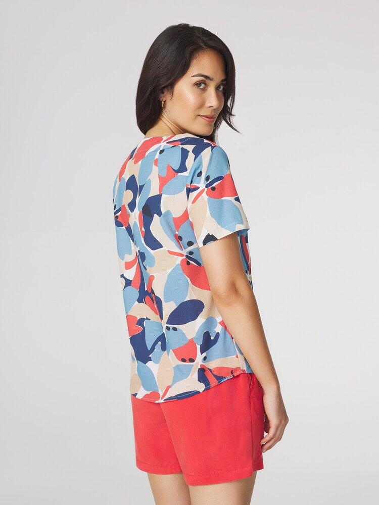 Blusa AGLAEMIS de mujer TBS azul/roja 2/4