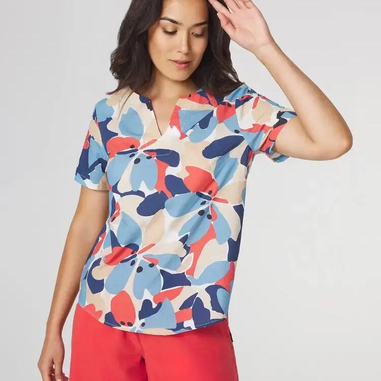 TBS AGLAEMIS Women's Blue/Red Blouse