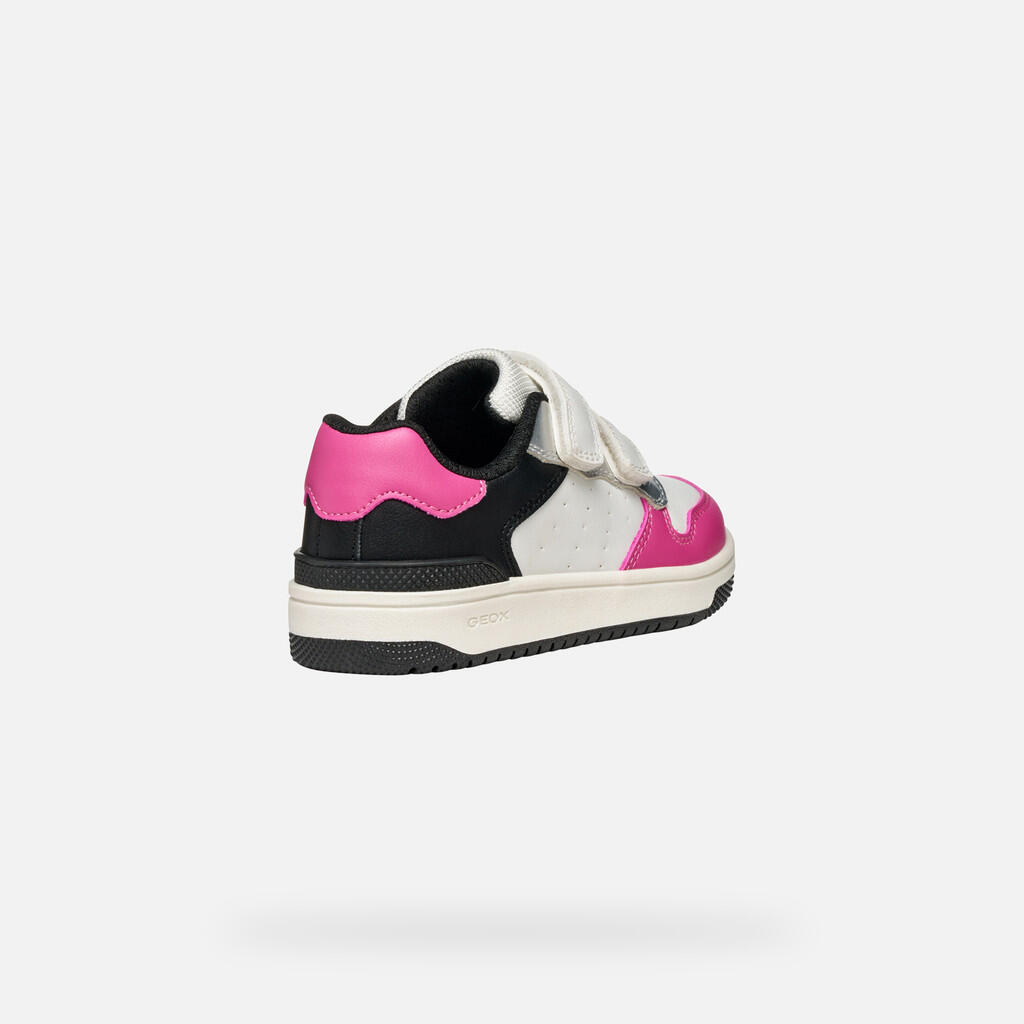 Baskets Fille J WASHIBA GIRL Blanc/Fuchsia 6/7