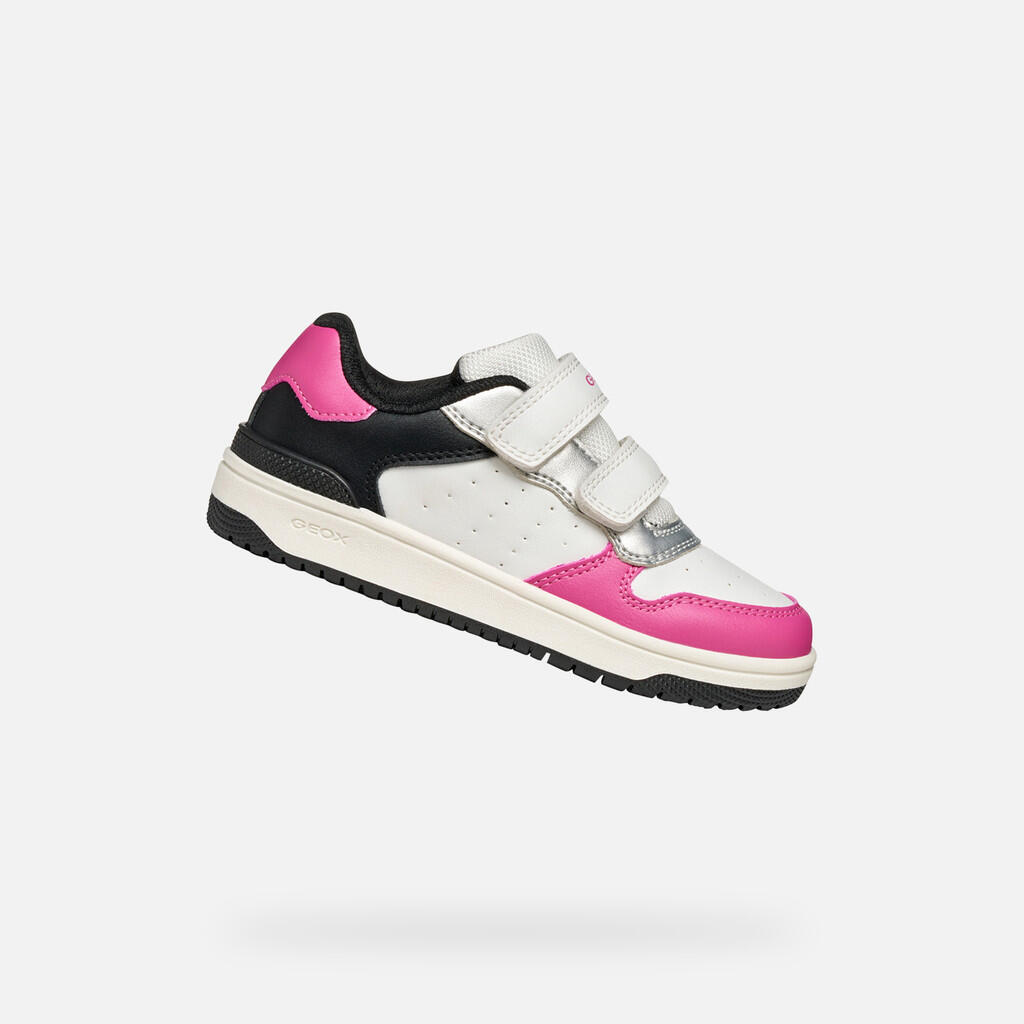 Geox - Baskets Fille Washiba Junior Blanc/fuchsia - Chaussures De Sport - Blanc|rose - Decathlon