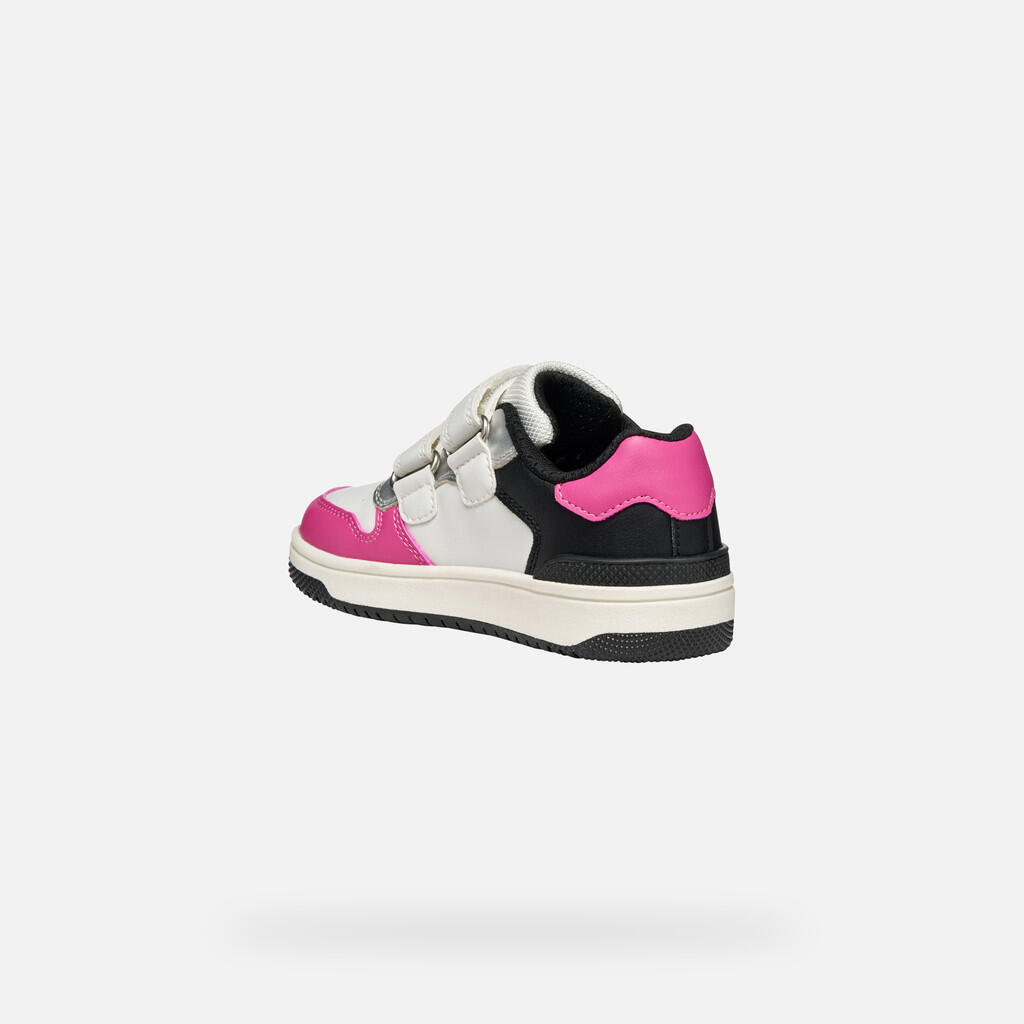 Baskets Fille J WASHIBA GIRL Blanc/Fuchsia 5/7