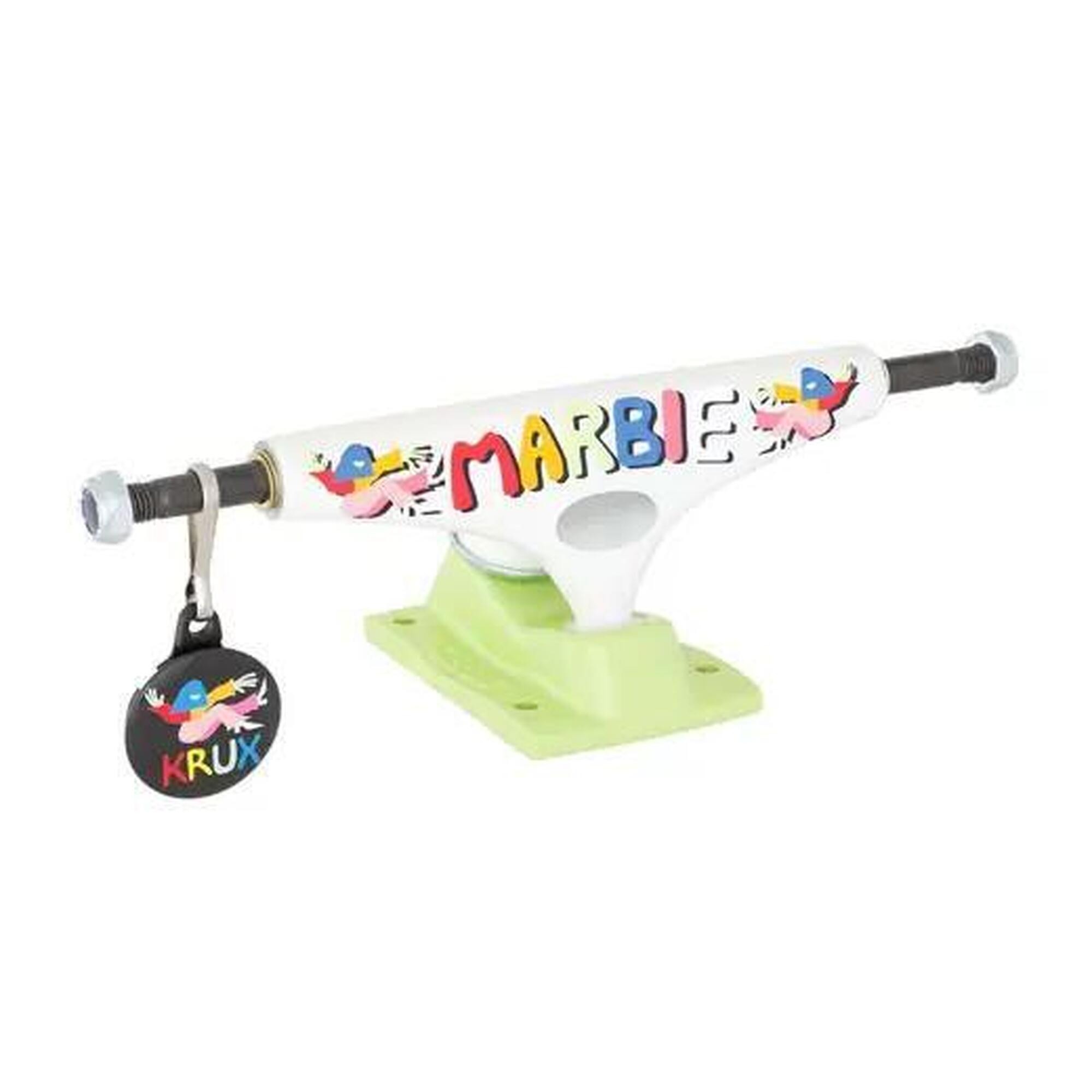 Krux Trucks - Krux K5 Marbie Miller Dlk Standard Truck Skate - 8" - Blanc - Skateboard Complet - Blanc|vert - 8" - Decathlon