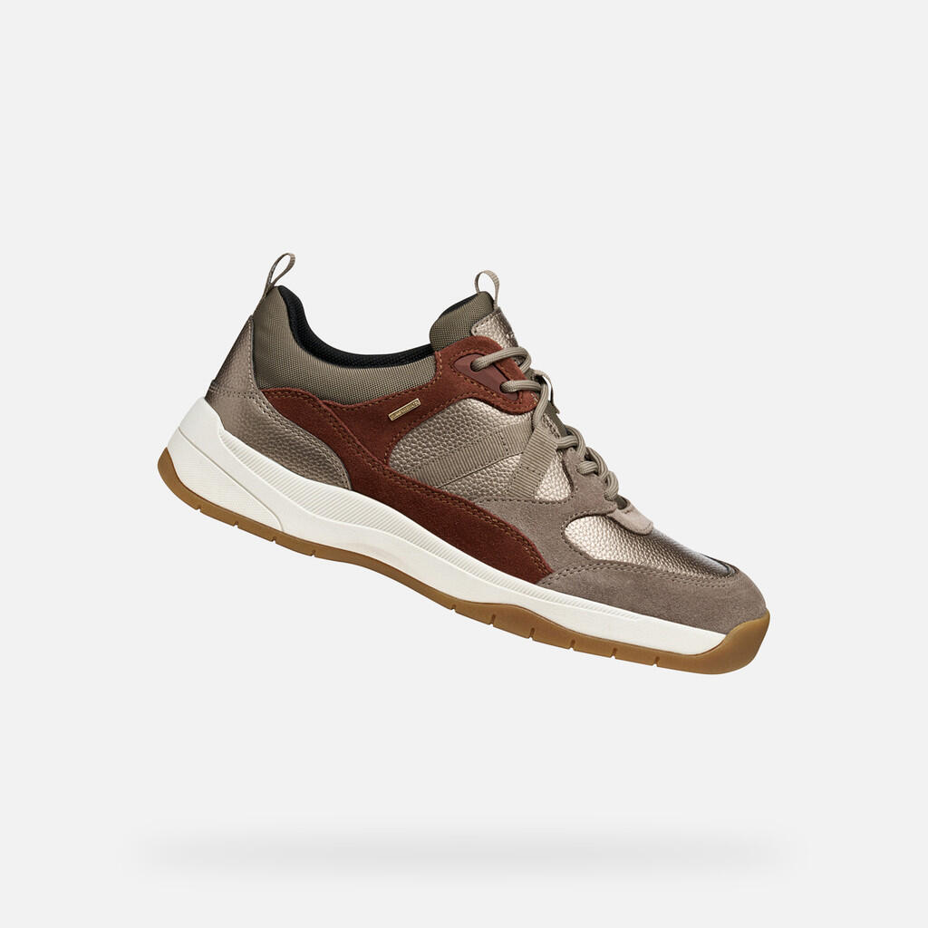 Geox - Baskets Femme Berinike Abx Woman Taupe - Chaussures De Sport - Beige|marron|orange - Decathlon