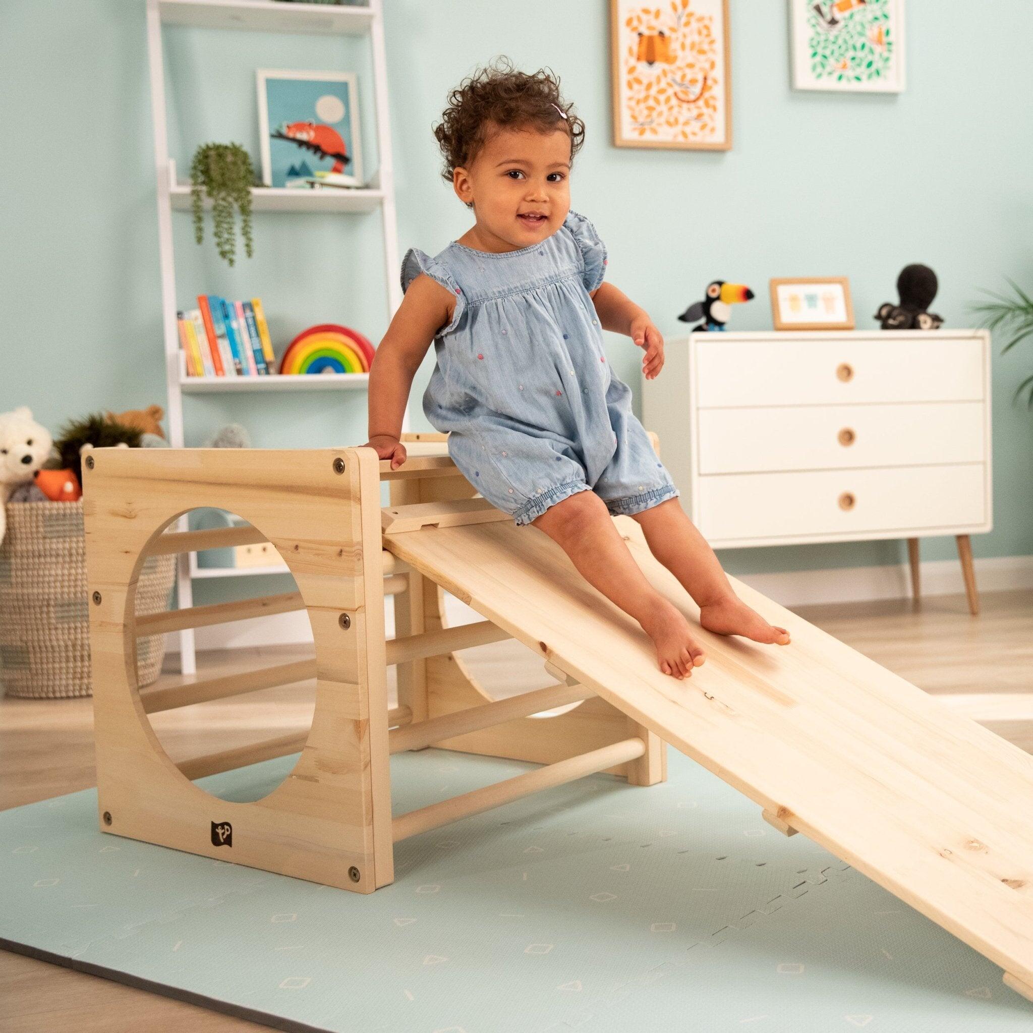 Cubes d'escalade x2 avec pont-toboggan MONTESSORI bois FSC® 2/4