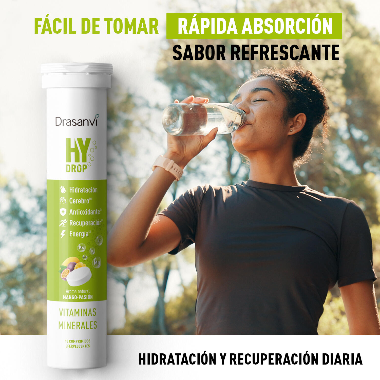Hydrop Electrolitos Efervescentes 18 comprimidos Sabor Mango 2/5