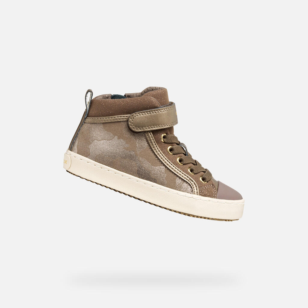 Geox - Baskets Fille Kalispera Girl Beige/platine - Chaussures De Sport - Gris - Decathlon