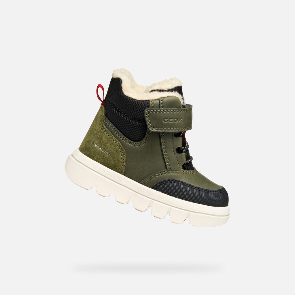 Geox - Bottines Bébé Garçon B Willaboom Boy B Ab Vert Foncé/noir - Bottes - Noir|vert - Decathlon