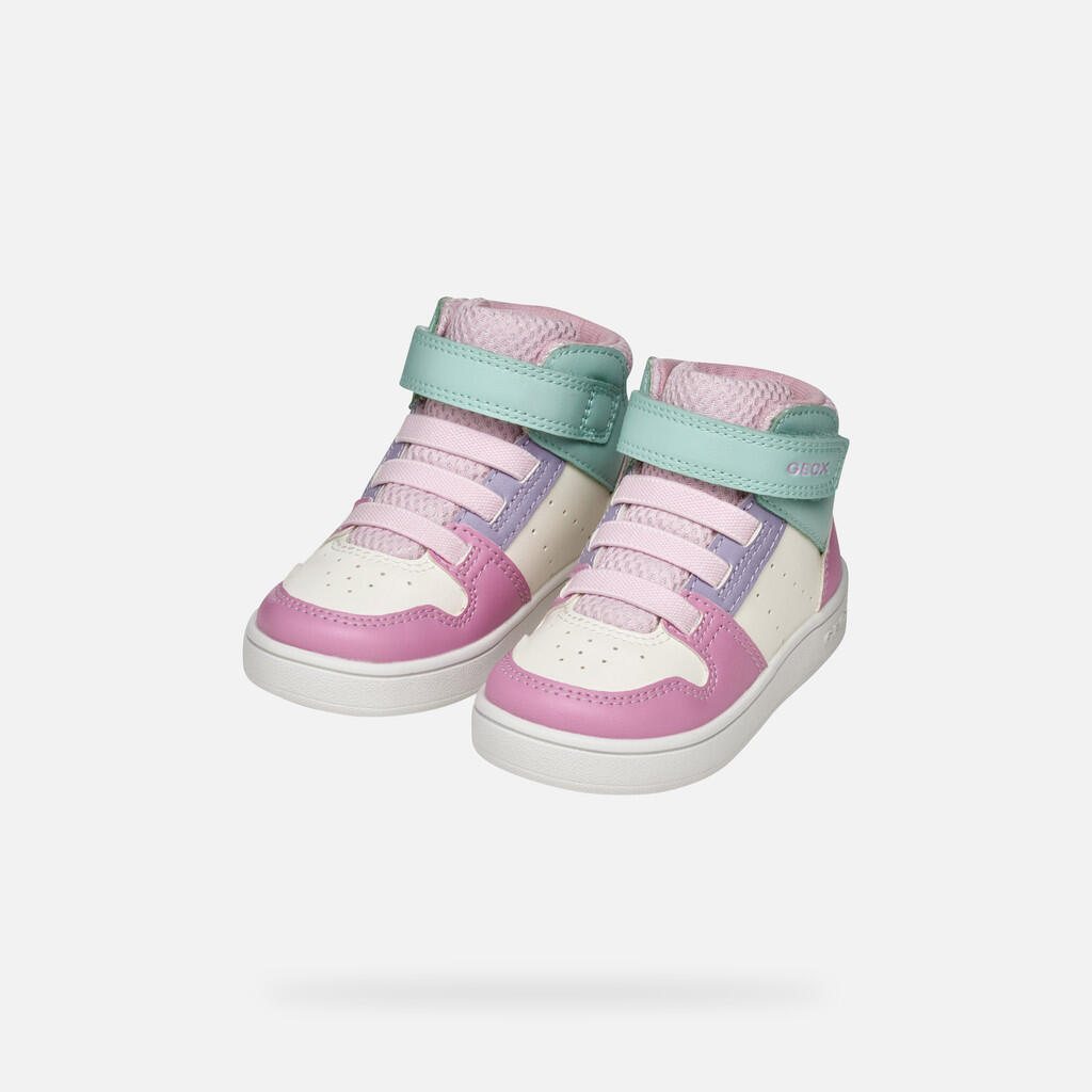 Baskets Bébé Fille B ECLYPER GIRL Blanc/Rose Foncé 3/7