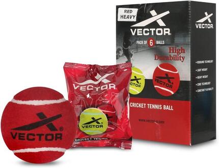 Cricket Tennisball (6er-Pack) Für Cricket- und Tennisschläger, leicht