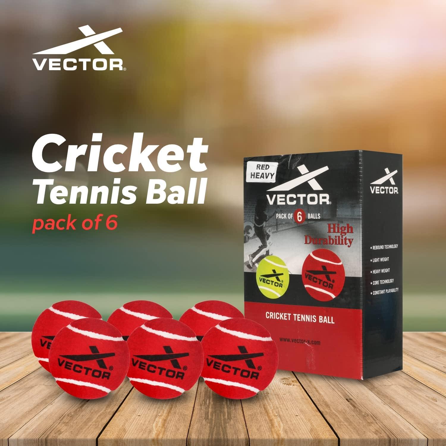 Cricket Tennisball (6er-Pack) Für Cricket- und Tennisschläger, leicht 5/7