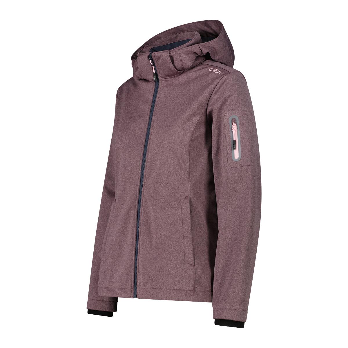 Jas bergwandelen Dames jacket Zip Soft shell Hood - roze 2/8