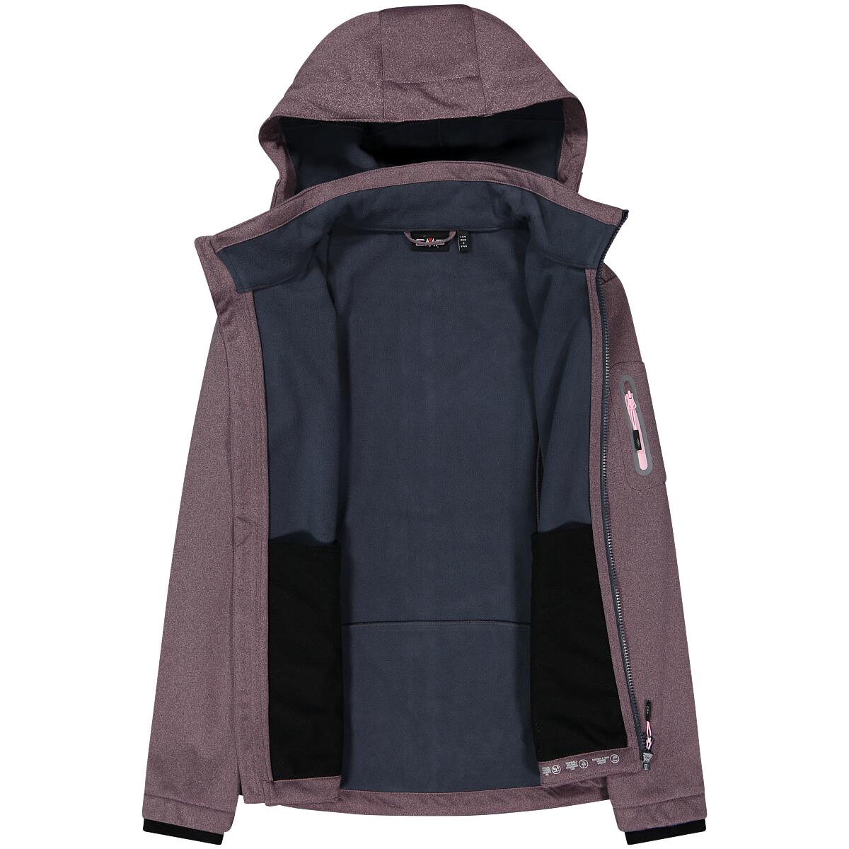 Jas bergwandelen Dames jacket Zip Soft shell Hood - roze 7/8