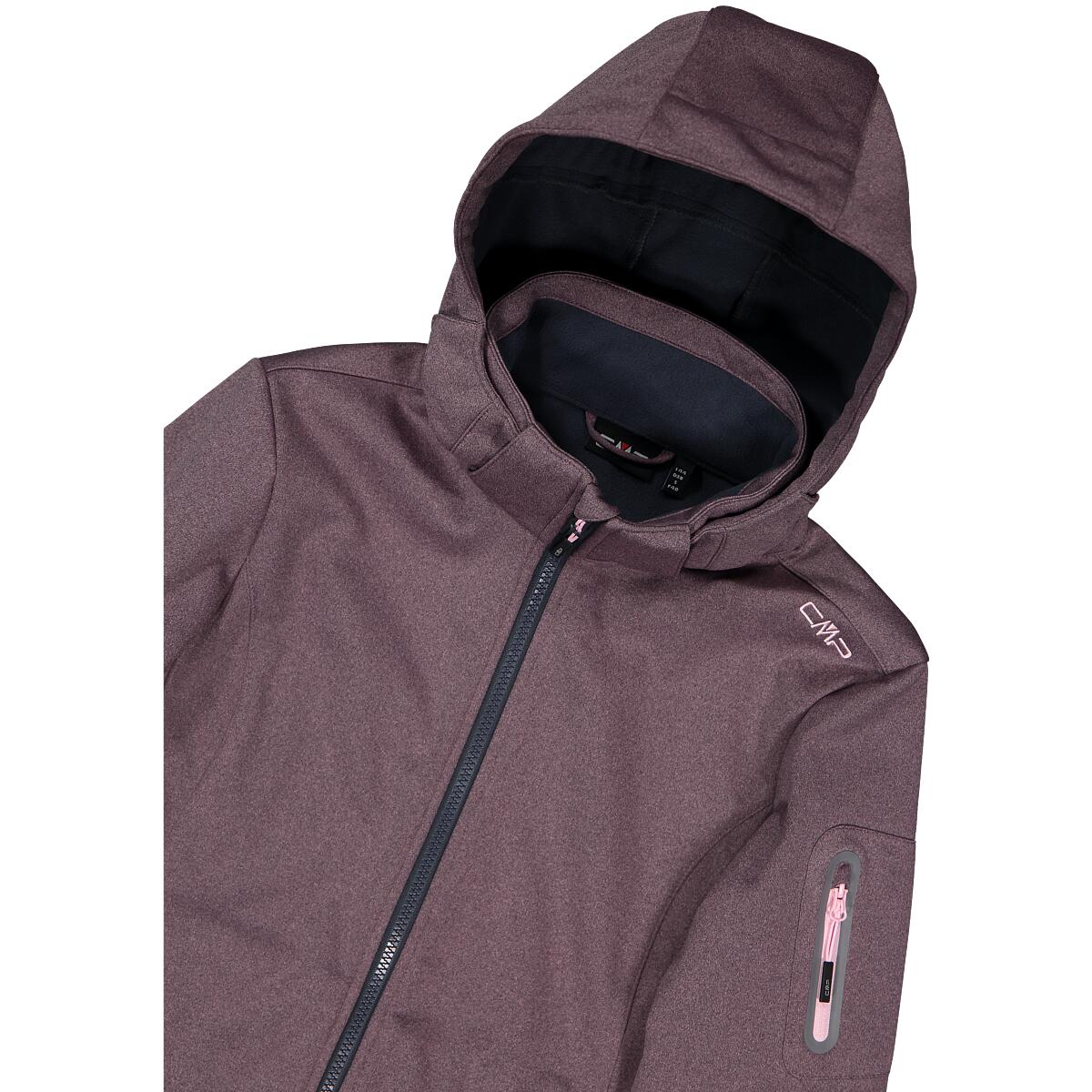 Jas bergwandelen Dames jacket Zip Soft shell Hood - roze 4/8