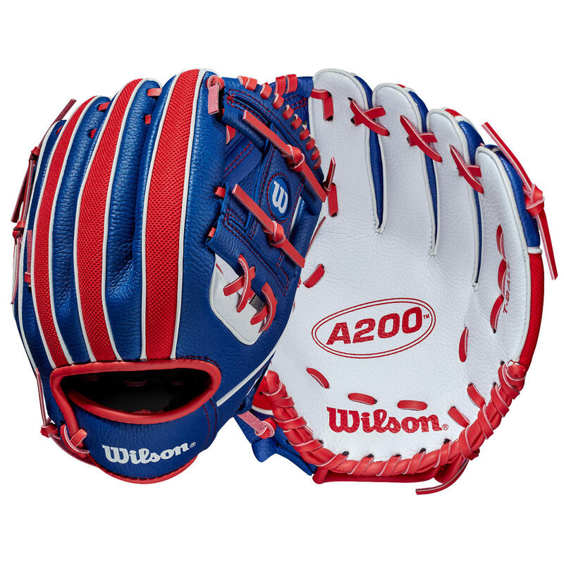Wilson A200 Junior 10in Baseball Glove - Ry / Rd / Wh