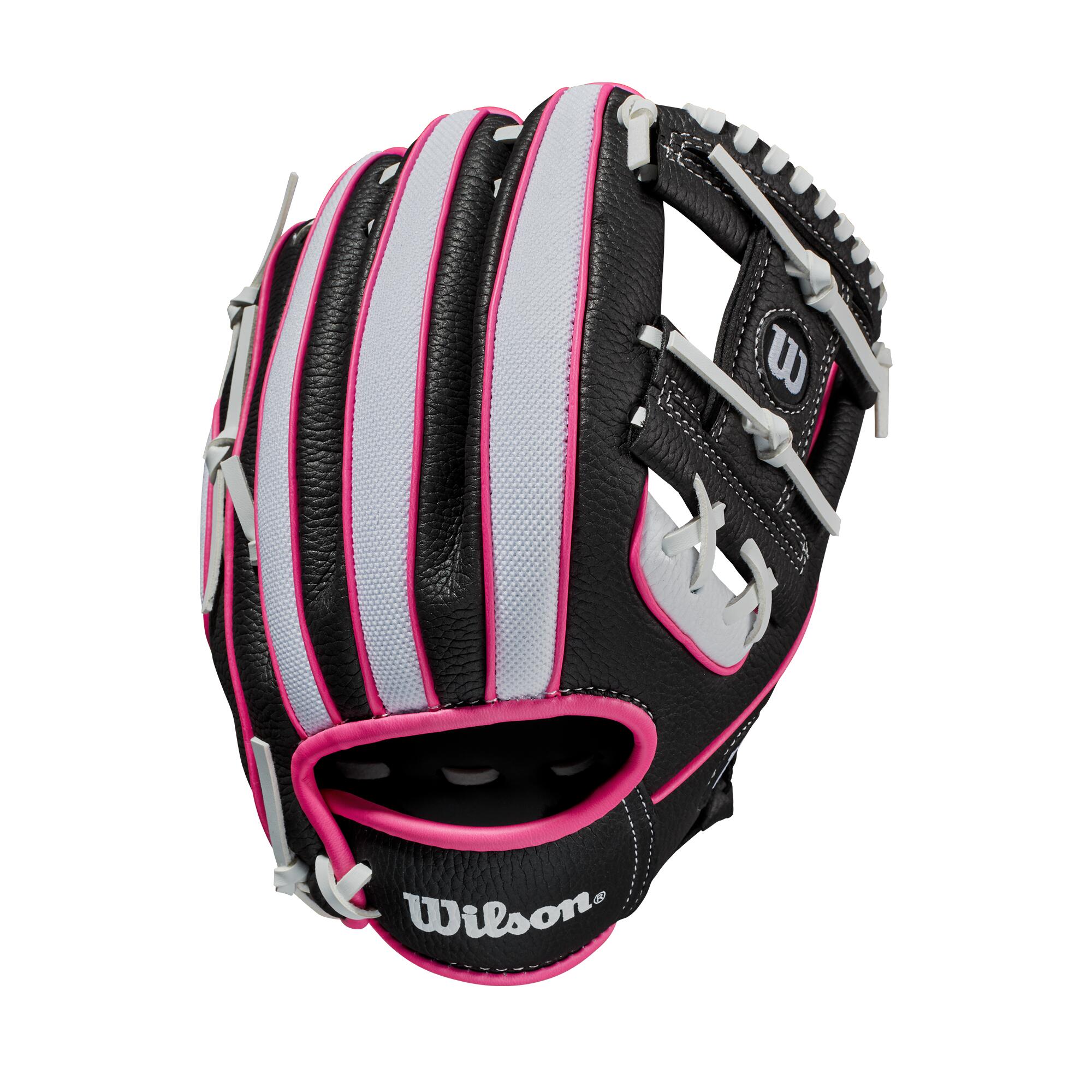 Wilson A200 Junior 10in Baseball Glove - Wh / Bl  /Pk 2/5