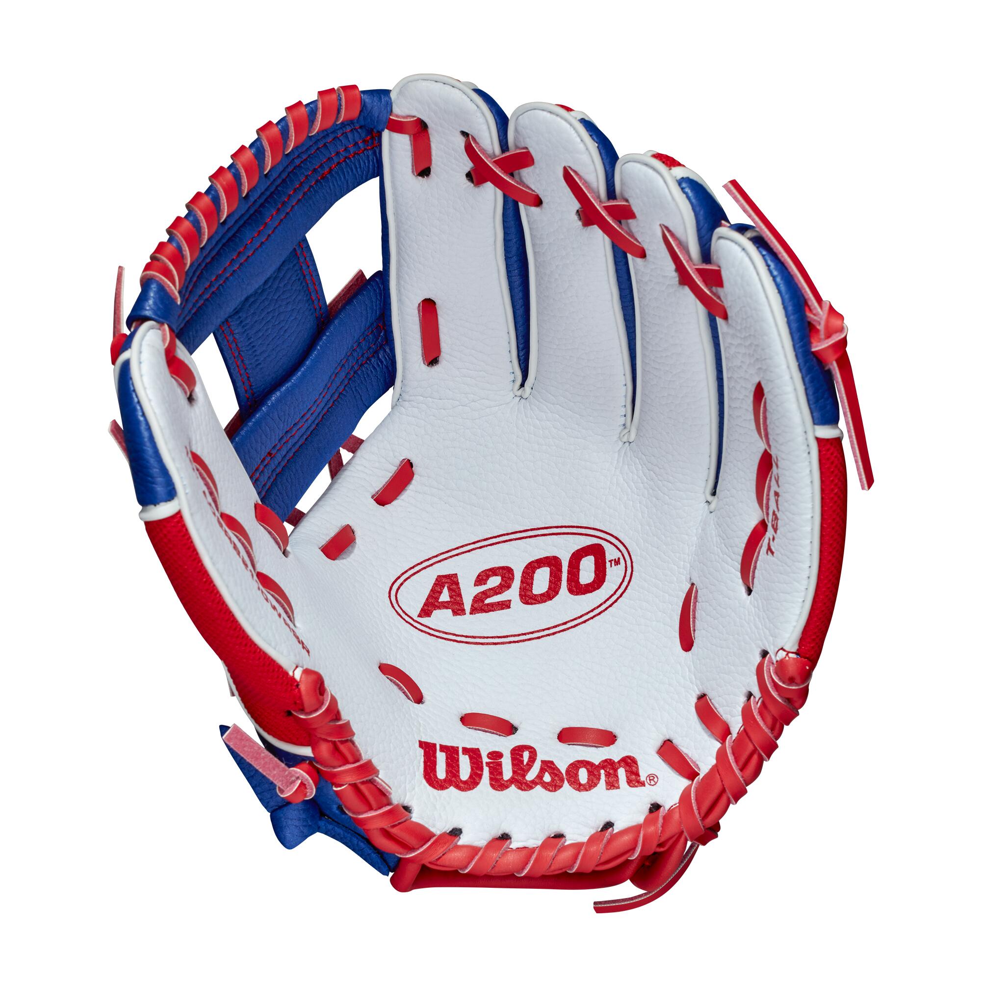 Wilson A200 Junior 10in Baseball Glove - Ry / Rd / Wh 3/5