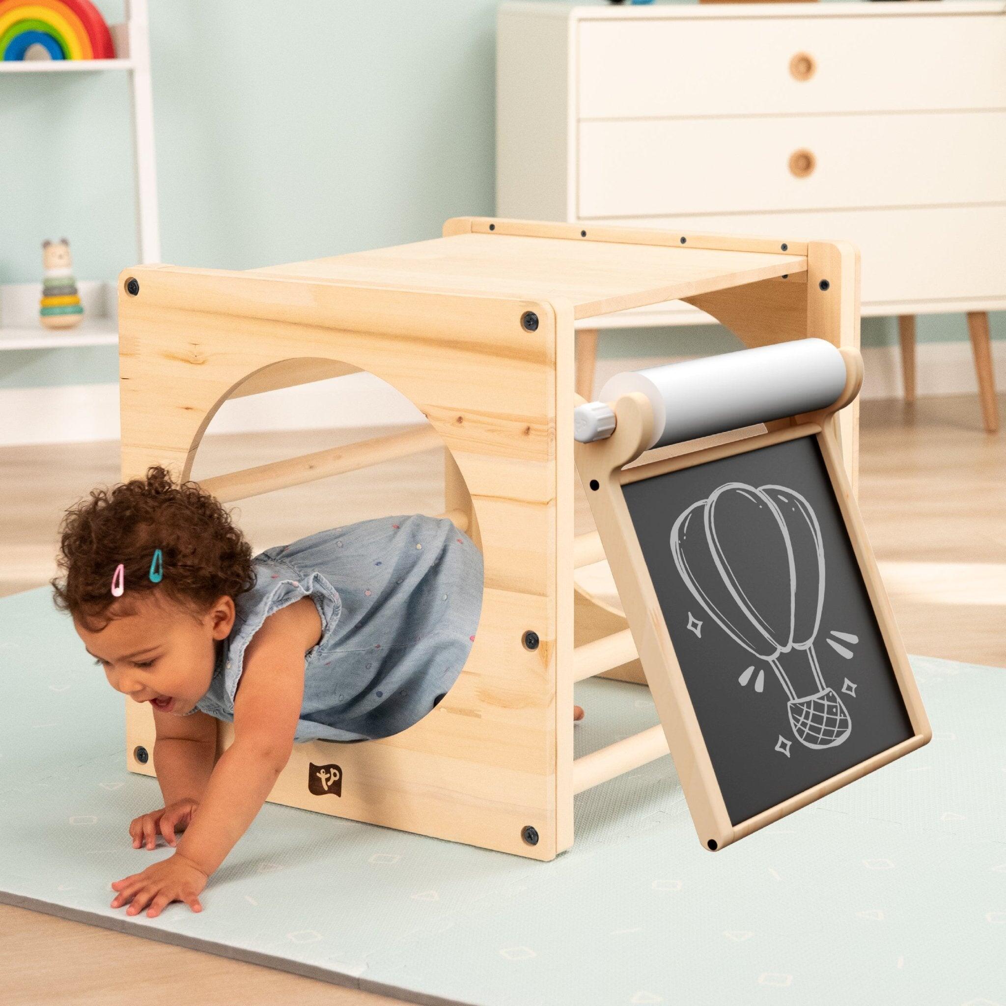 Klimkubus met creatief bord MONTESSORI bruin FSC® 2/5