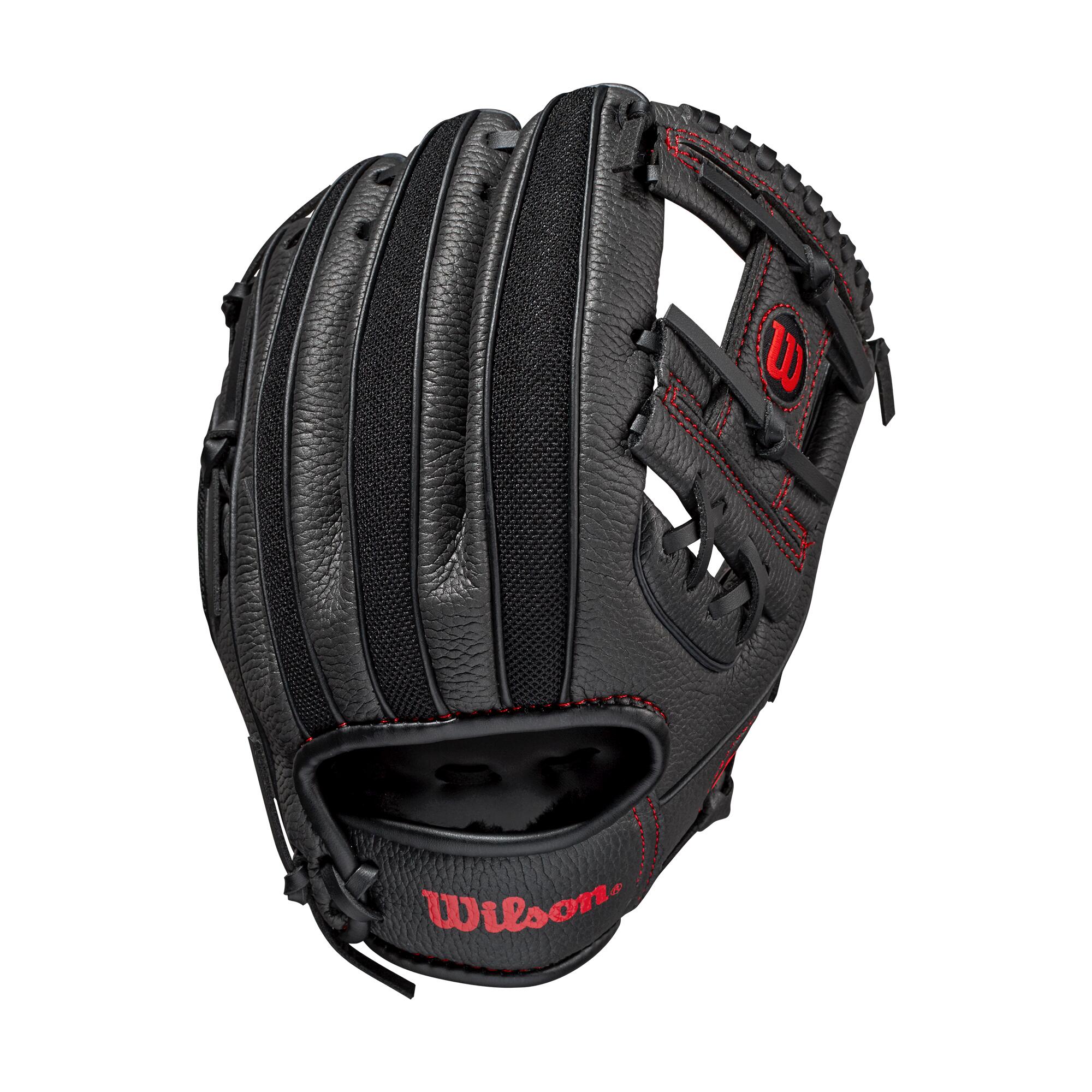 Wilson A200 Junior 10in Baseball Glove - Blk / Rd 2/5