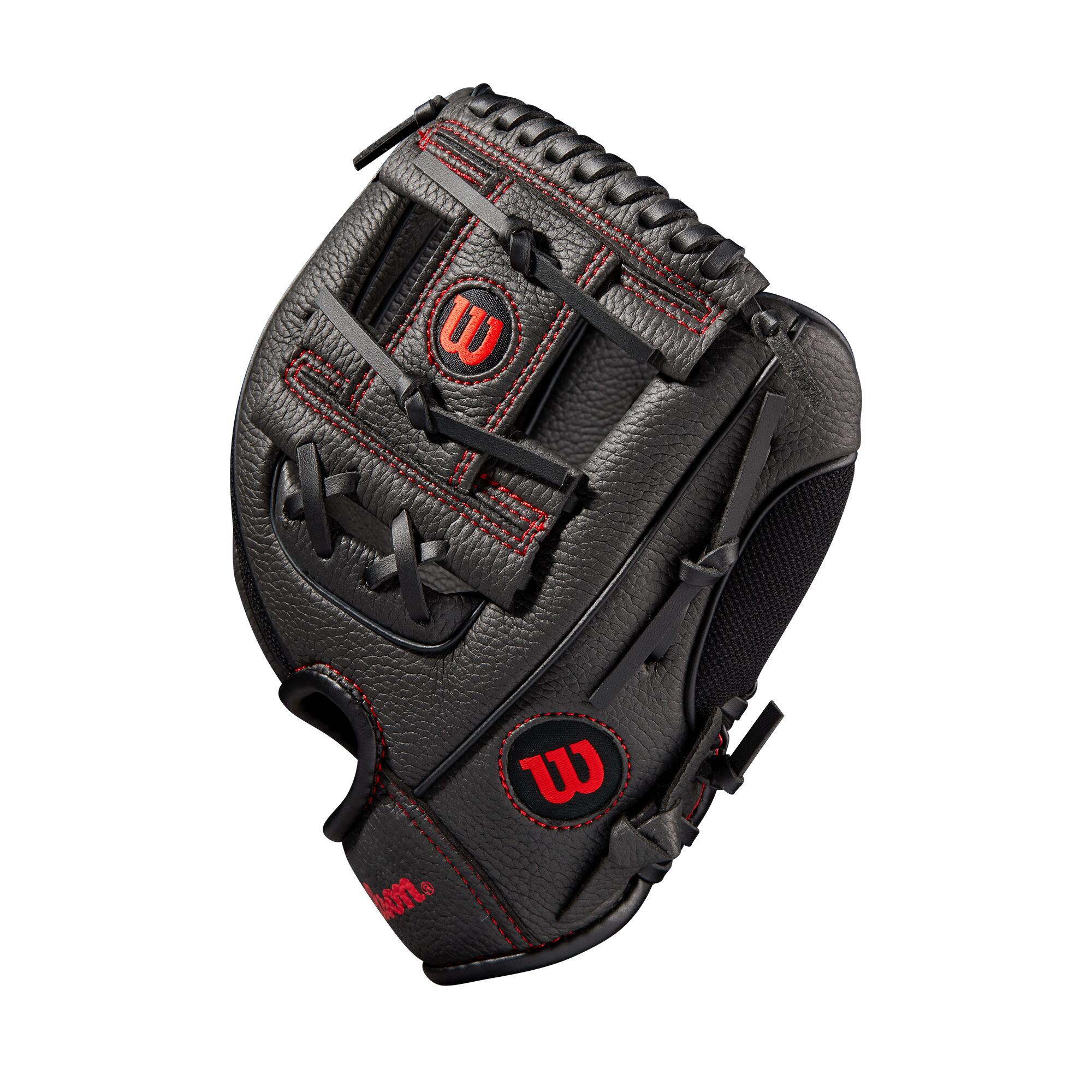 Wilson A200 Junior 10in Baseball Glove - Blk / Rd 4/5