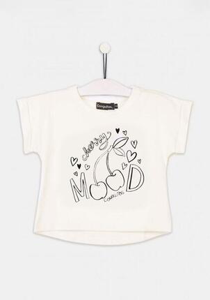 Camiseta blanca "Solar Cherries" para niña