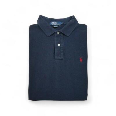 Tweedehands - korte mouw heren polo donkerblauw - goede staat