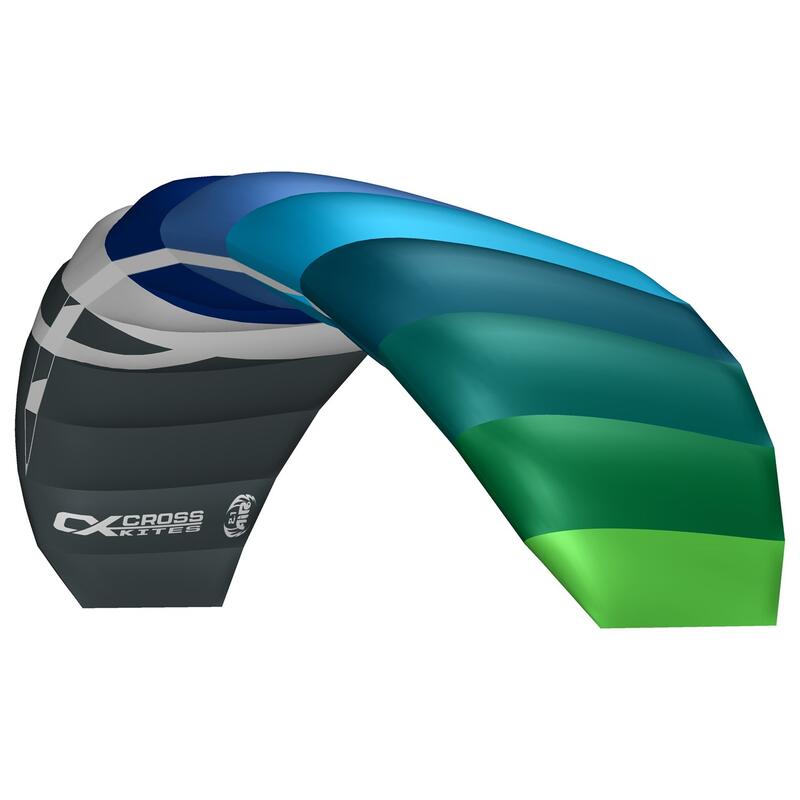 Powerkite Air - 2.1 m2 - Blue/Green - 2-lijns matrasvlieger - Beginners