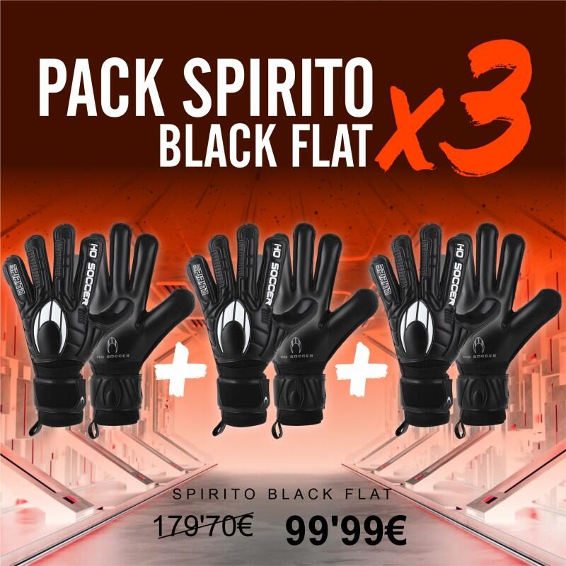 HO SOCCER Pack Luvas Guarda-Redes Spirito Black Flat