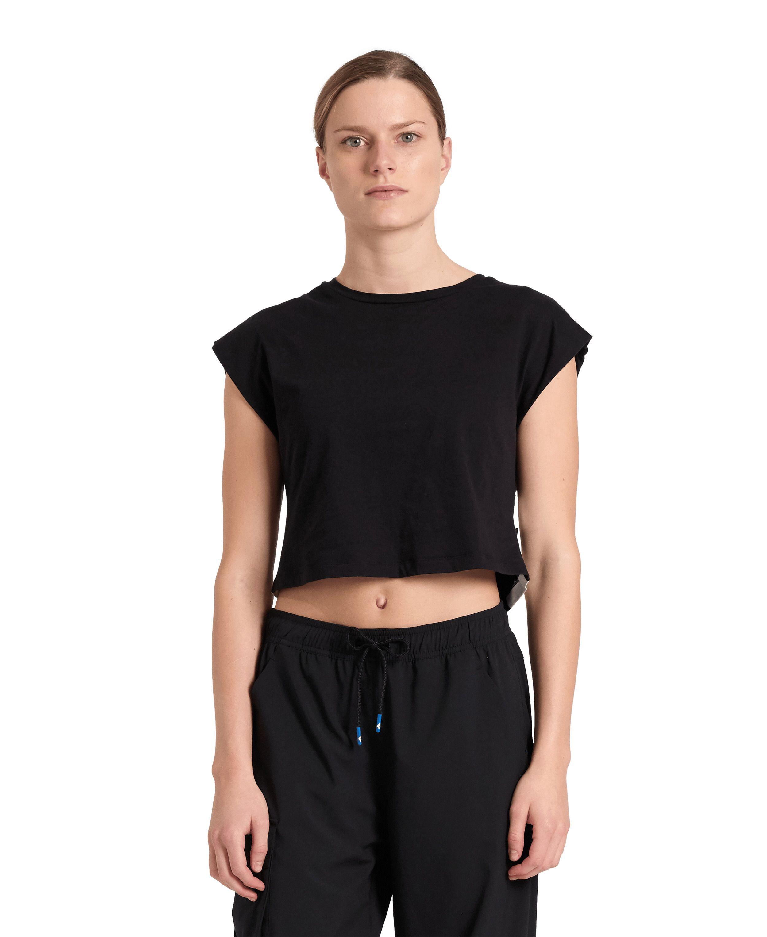 Koszulka damska top bawełniany sportowy okrągły dekolt Arena Crop Top