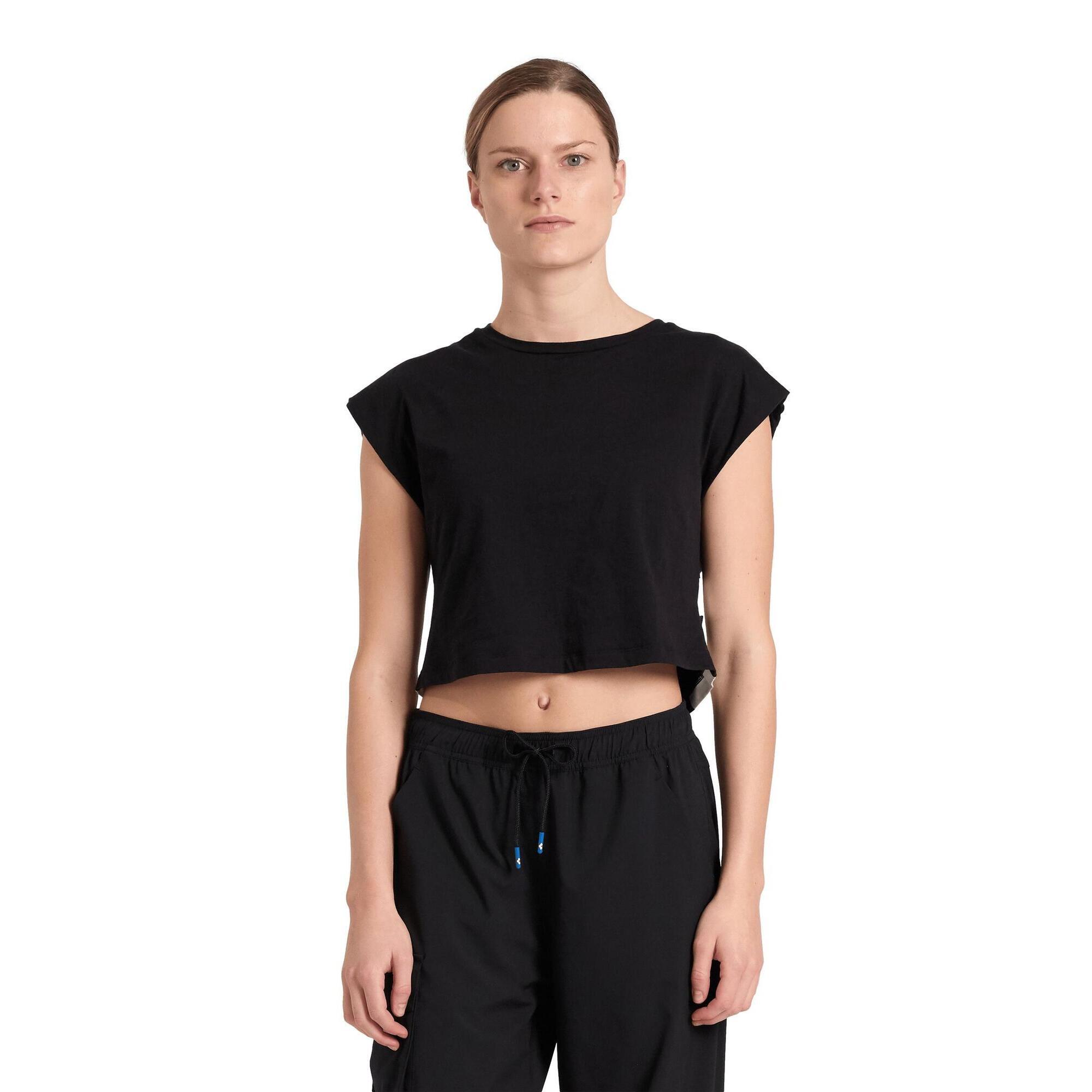 Koszulka damska top bawełniany sportowy okrągły dekolt Arena Crop Top