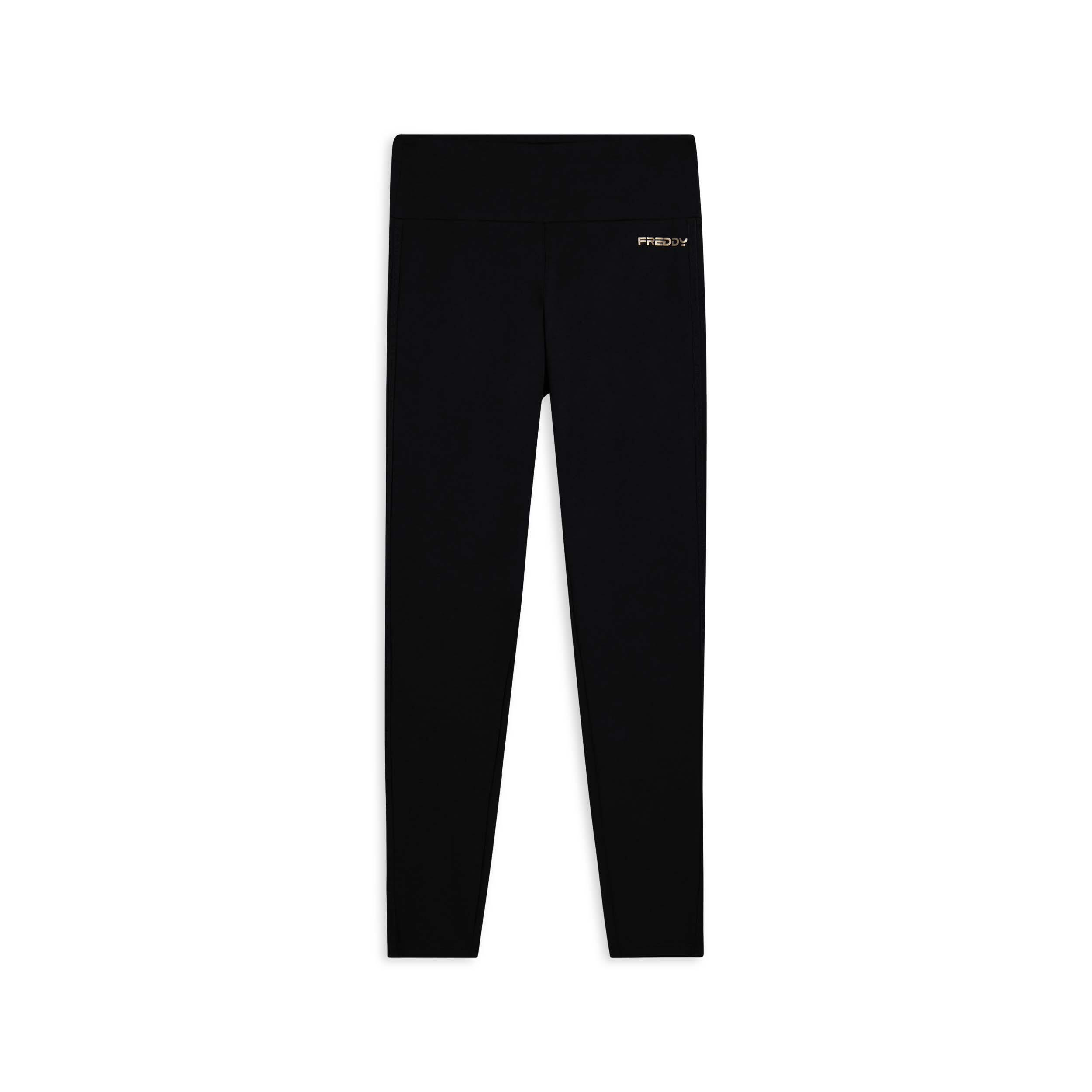 Freddy - Leggings Dotés De Bandes Avec Logo Et Taille Haute - Pantalons - Noir - Decathlon