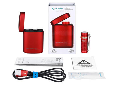 Olight baton 3 premium kit rood — zaklamp 1200 lumen
