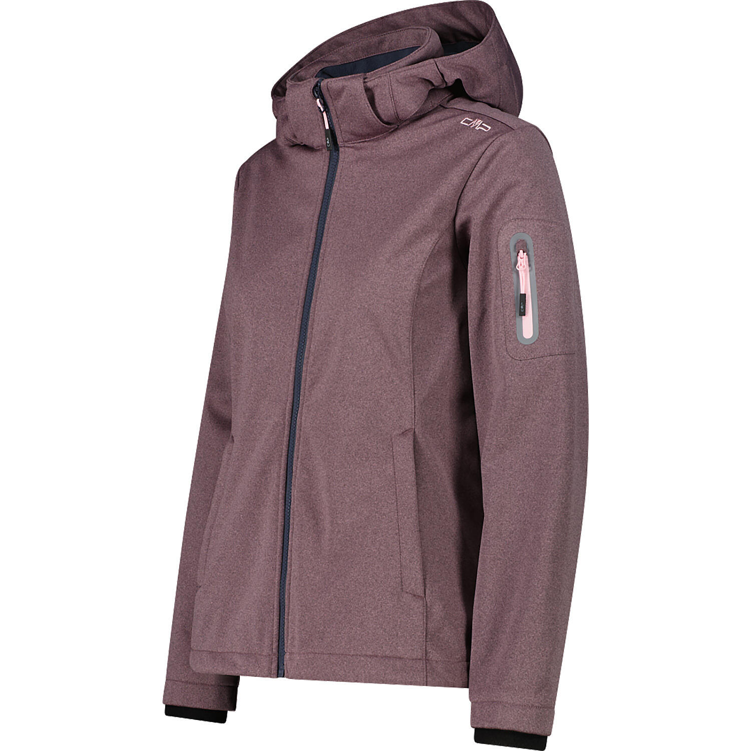 CMP W jacket Zip Soft shell Hood - Pink/Melange 3/7
