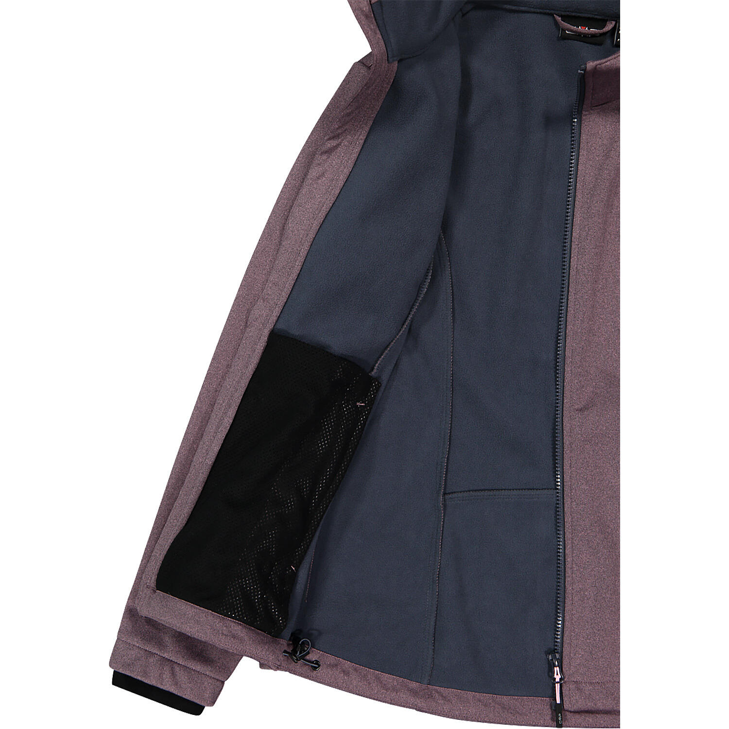 CMP W jacket Zip Soft shell Hood - Pink/Melange 6/7