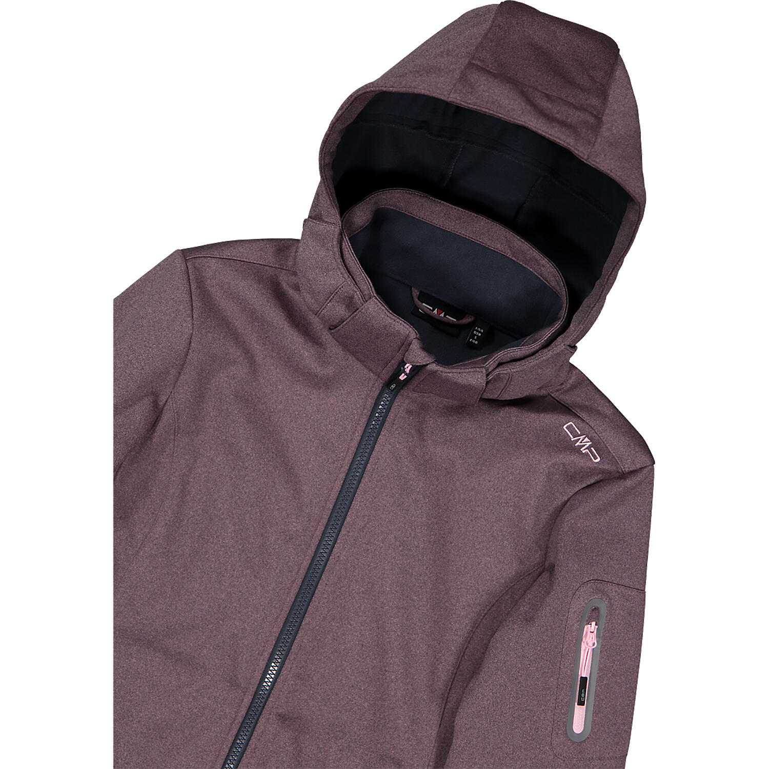 CMP W jacket Zip Soft shell Hood - Pink/Melange 7/7